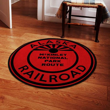 Alaska Living Room Round Mat Circle Rug Alaska Railroad 05062