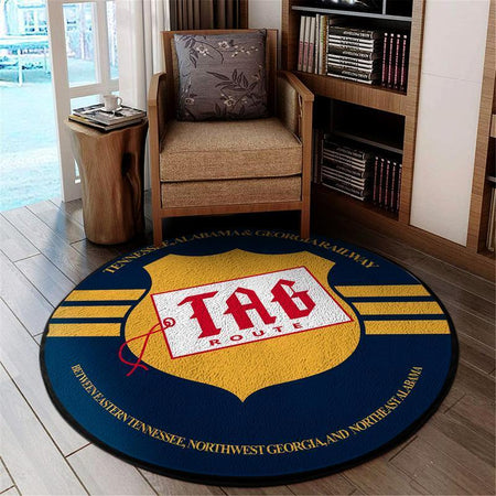 Tagrr Living Room Round Mat Circle Rug Tennessee, Alabama, & Georgia Railway 04663