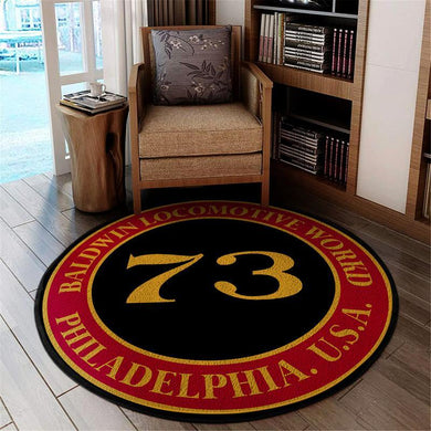 Baldwin Locomotive Works Rail Road Thermometer Living Room Round Mat Circle Rug 05268