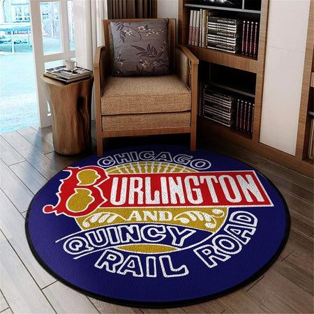 Cbqrr Living Room Round Mat Circle Rug Chicago, Burlington And Quincy Railroad 04783