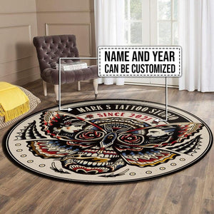 Personalized Tattoo Studio Living Room Round Mat Circle Rug 07176