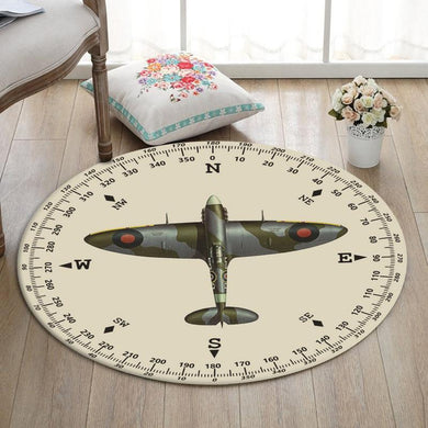 Supermarine Living Room Round Mat Circle Rug Supermarine Spitfire 03242