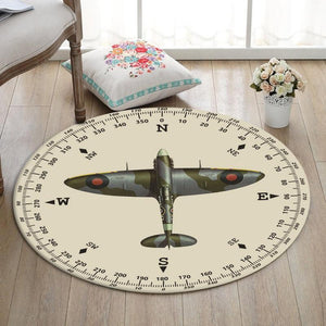 Supermarine Living Room Round Mat Circle Rug Supermarine Spitfire 03242