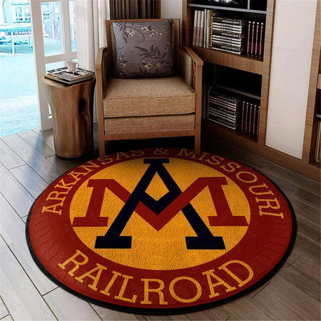 Missouri Living Room Round Mat Circle Rug Am Arkansas And Missouri Railroad 04441