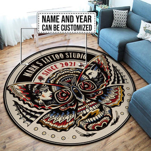 Personalized Tattoo Studio Living Room Round Mat Circle Rug 07176