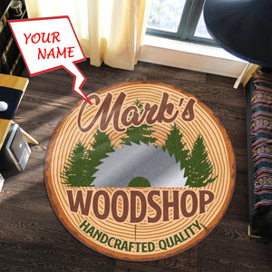 Personalized Woodshop Handcrafted Quality Living Room Round Mat Circle Rug 05358