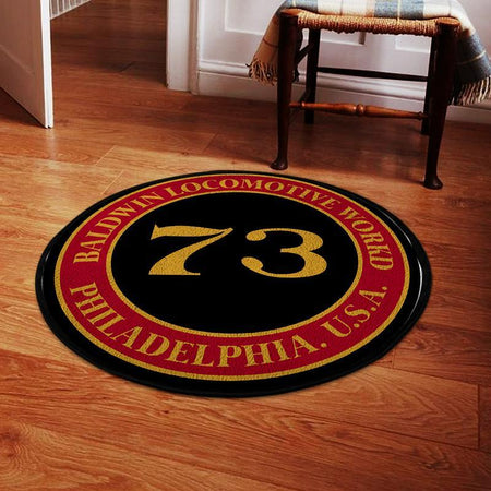 Baldwin Locomotive Works Rail Road Thermometer Living Room Round Mat Circle Rug 05268
