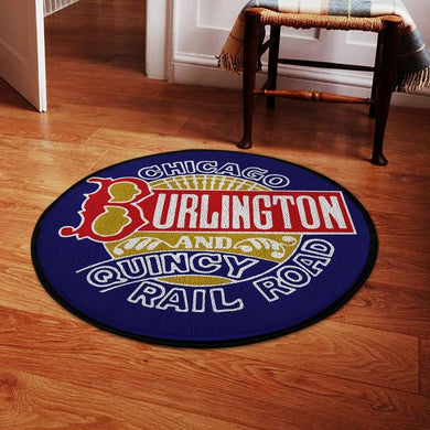 Cbqrr Living Room Round Mat Circle Rug Chicago, Burlington And Quincy Railroad 04783