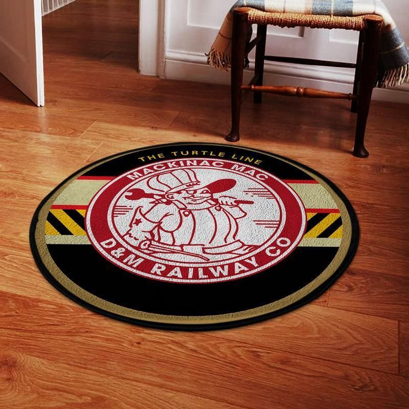 Detroit Living Room Round Mat Circle Rug Detroit & Mackinac Railroad 04702