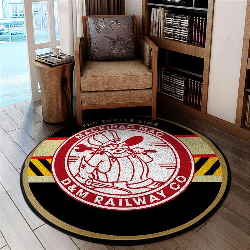 Detroit Living Room Round Mat Circle Rug Detroit & Mackinac Railroad 04702