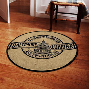 Borr Living Room Round Mat Circle Rug Baltimore Ohio Railroad 04713