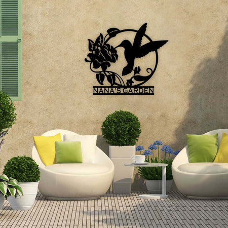 Family Nana's Garden Customized Name Metal Wall Art