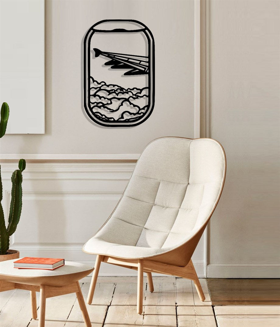 Plane Window View For Travel Lovers | Wall Art Decor - Cut Metal Sign