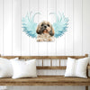 Shih Tzu Angel blue wings Cut Metal Sign
