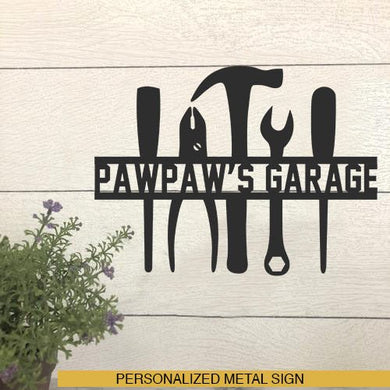 Family Tool Box Customized Name Metal Wall Art