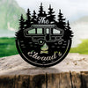 Camping Customized Family Name Metal Wall Art