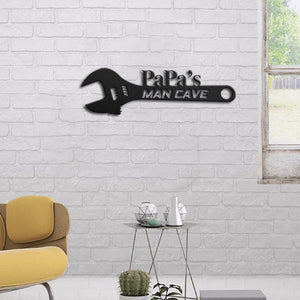 Family Papa's Spanner Customized Name Metal Wall Art