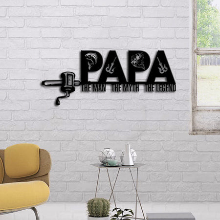 Fishing Lovers Papa The Legend Metal Wall Art