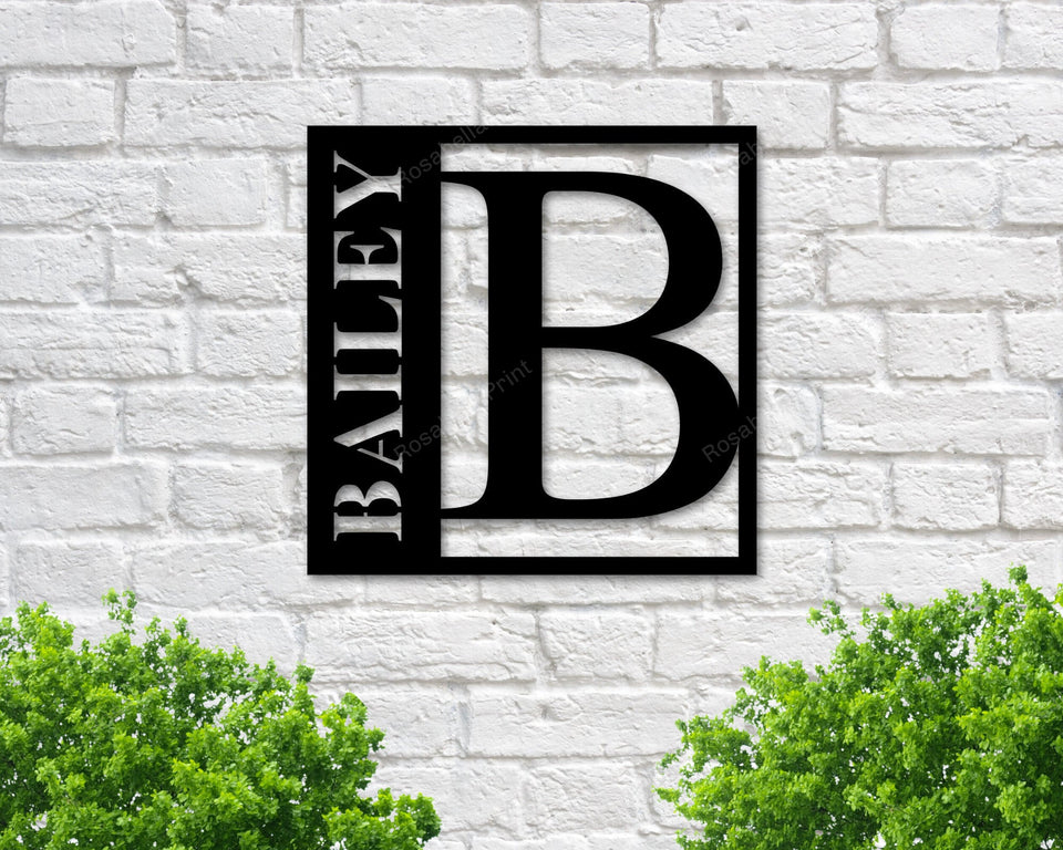 Square Metal Monogram Sign Square Metal Bathroom Signs Decor Farmhouse Small Door Signs For Home