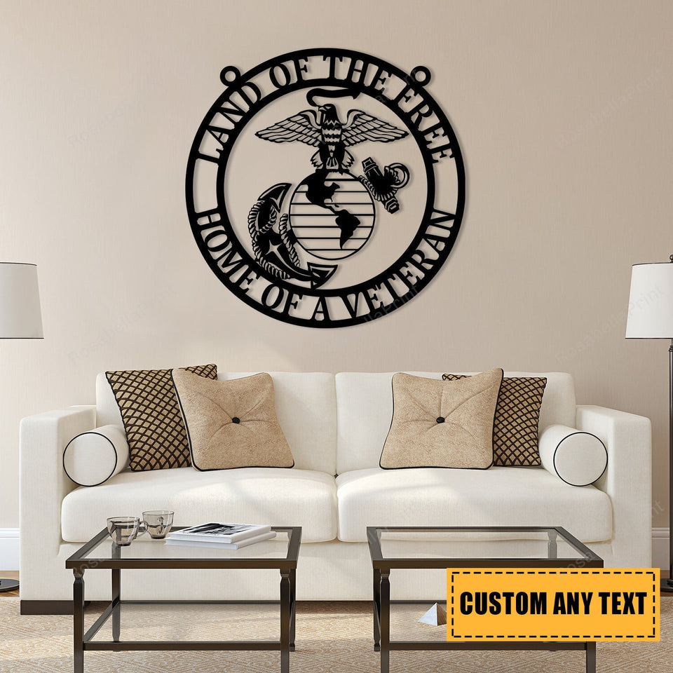 Personalized Land Of The Free Home Of A Veteran Us Marines Metal Signs Personalized Land Custom Name Sign Gorgeous Transformers Metal Sign