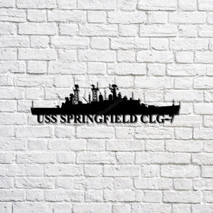 Uss Springfield Clg7 Navy Ship Metal Sign Uss Springfield Yard Sign Metal Stakes Small Love Signs For Home Decor