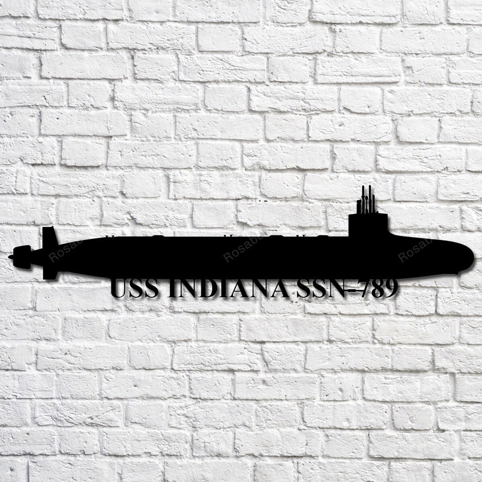 Uss Indiana Ssn789 Navy Ship Metal Art, Custom Us Navy Ship Cut Metal Sign Uss Indiana Custom Name Sign Shapely Shop Signs For Garage