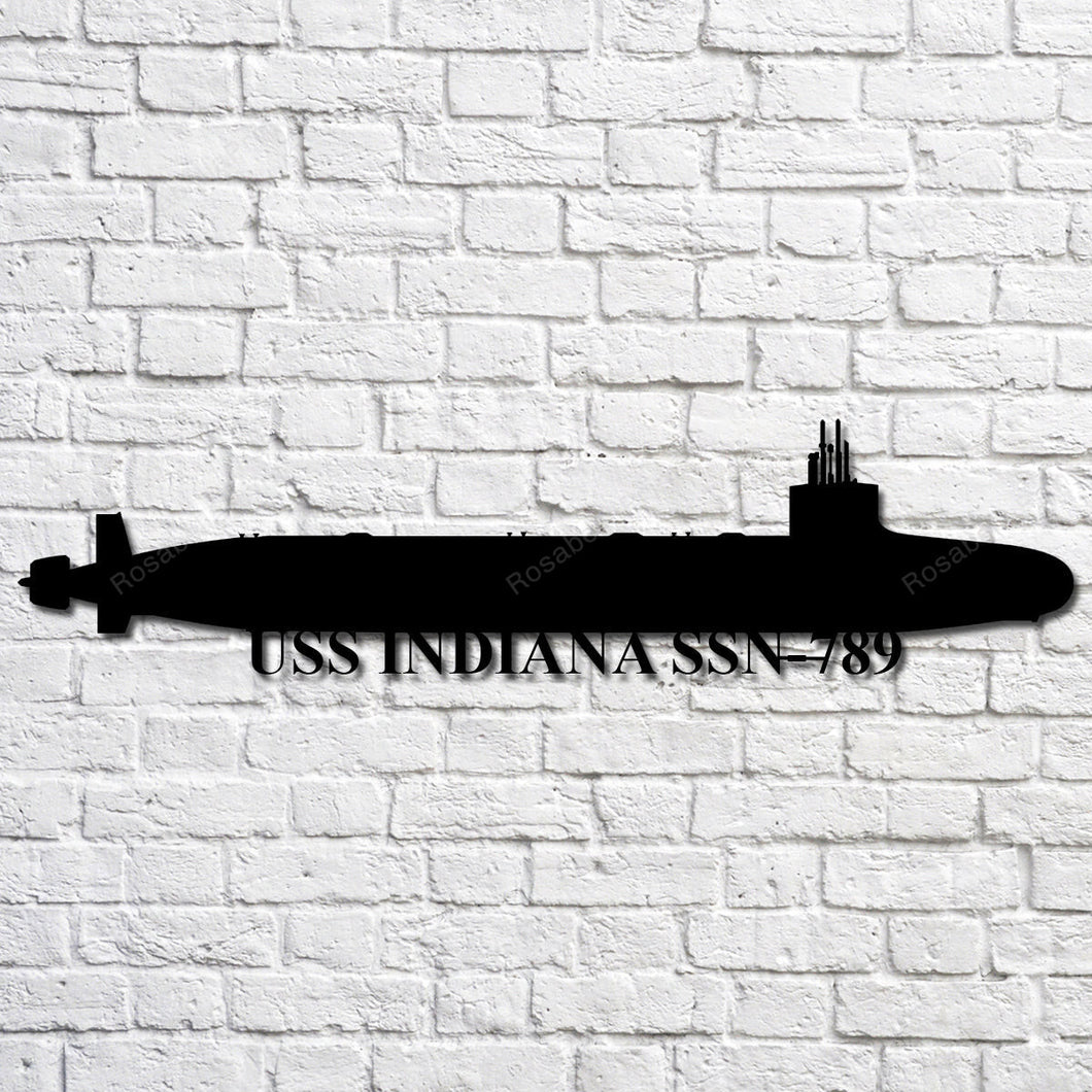 Uss Indiana Ssn789 Navy Ship Metal Art, Custom Us Navy Ship Cut Metal Sign Uss Indiana Custom Name Sign Shapely Shop Signs For Garage