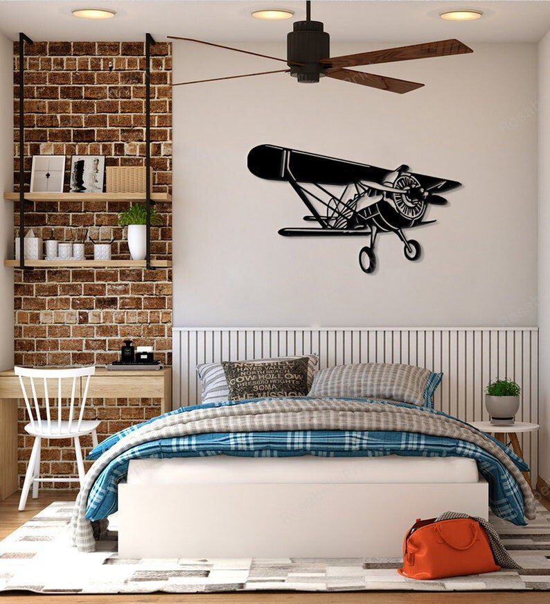 Old Fighter Jet Metal Wall Art,fighter Jet Metal Home Decor,old Plane Teenroom Decor,black Metal Airplane Teen Room And Metal Art, Metal Laser Cut Metal Sign Old Fighter Bathroom Signs Wall Decor Kawaii Custom Signs For Business