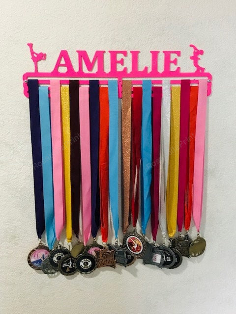 Figure Skating Custom Name Medal Hanger Holder Display Rack 3 Rung, Cut Metal Signs Figure Skating Custom Metal Signs Personalized Clean Metal Signs For Outside Home Decor