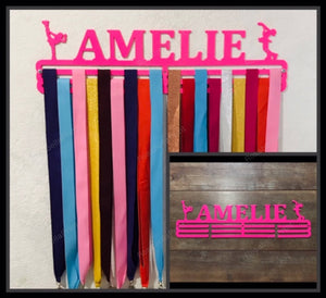 Figure Skating Custom Name Medal Hanger Holder Display Rack 3 Rung, Cut Metal Signs Figure Skating Custom Metal Signs Personalized Clean Metal Signs For Outside Home Decor