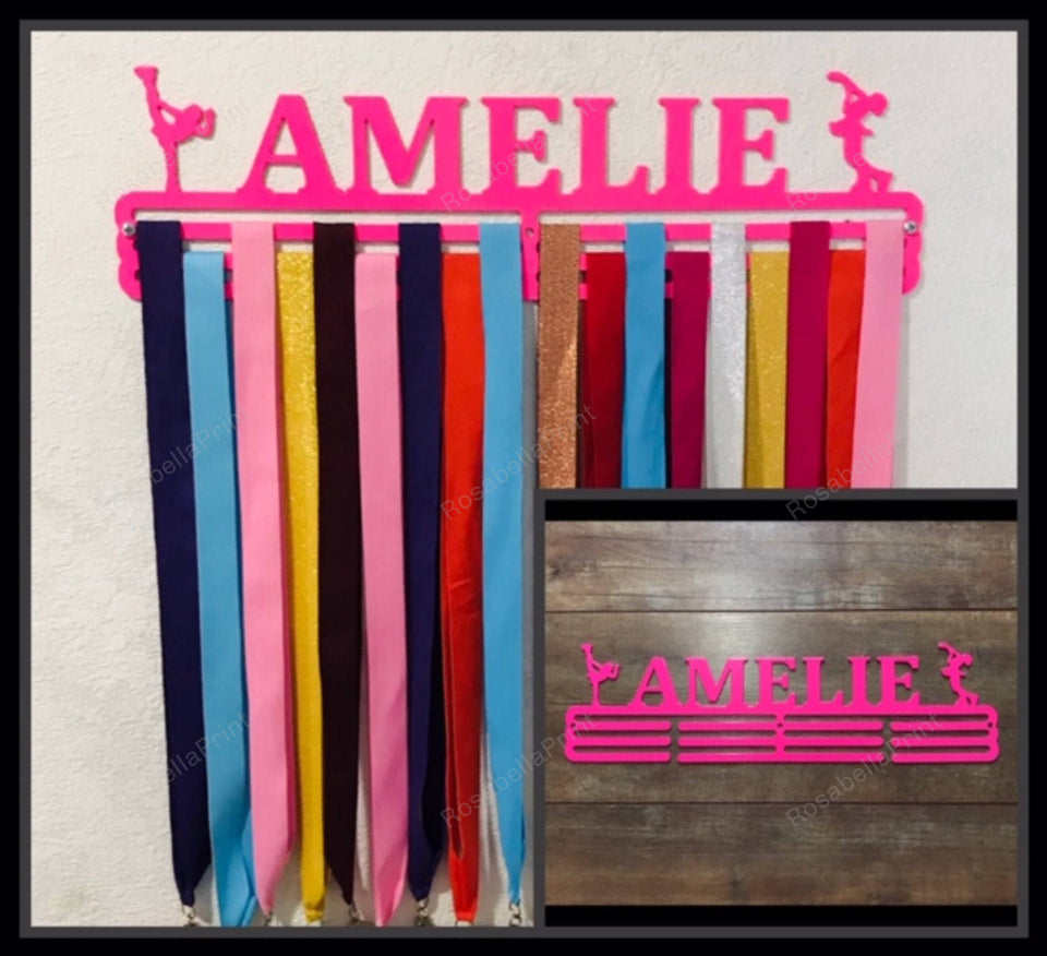 Figure Skating Custom Name Medal Hanger Holder Display Rack 3 Rung, Cut Metal Signs Figure Skating Custom Metal Signs Personalized Clean Metal Signs For Outside Home Decor