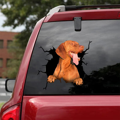 [da0263-snf-lad]-vizsla-crack-car-sticker-dogs-lover