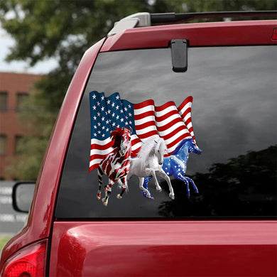 [da0704-snf-tnt]-horse-crack-car-sticker-riding-lover