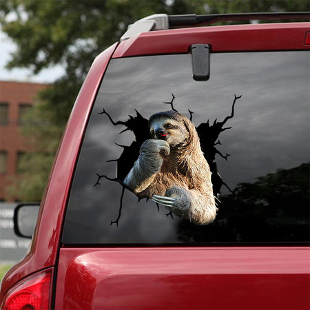 [sk1388-snf-lad]-sloth-crack-sticker-animals-lover