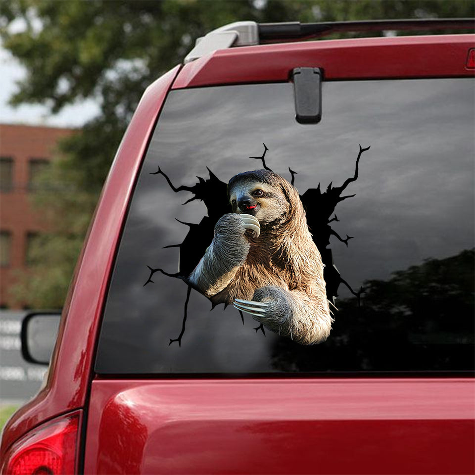 [sk1388-snf-lad]-sloth-crack-sticker-animals-lover