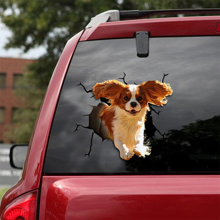 [ld0533-snf-lad]-cavalier-king-charles-spaniel-crack-car-sticker-dogs-lover