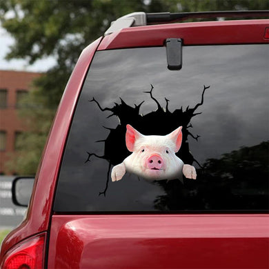 [da0185-snf-tpa]-pig-crack-car-sticker