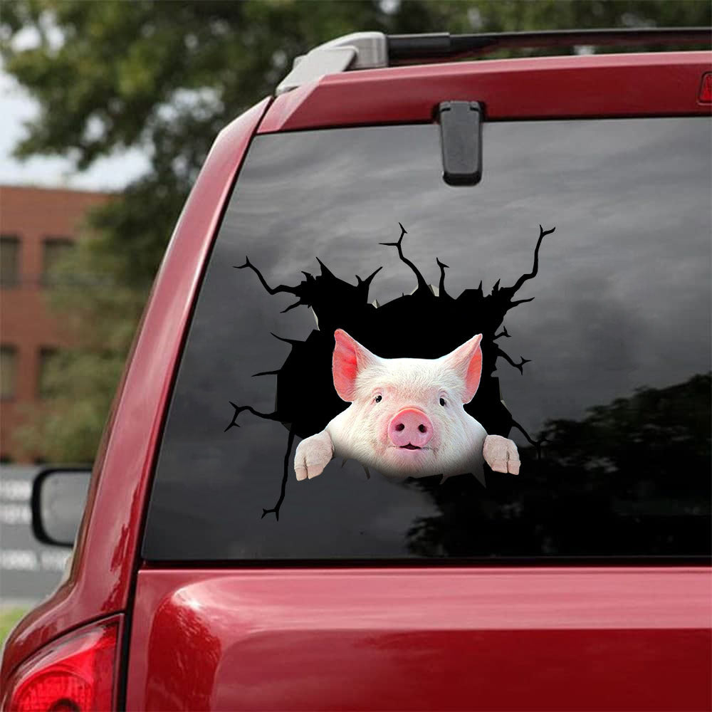 [da0185-snf-tpa]-pig-crack-car-sticker