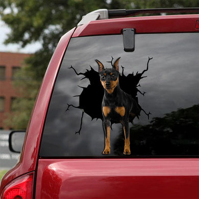 [ld0280-snf-lad]-minature-doberman-pinscher-crack-car-sticker-dogs-lover