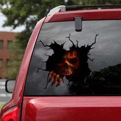 [ld0314-snf-tnt]-skull-crack-car-sticker
