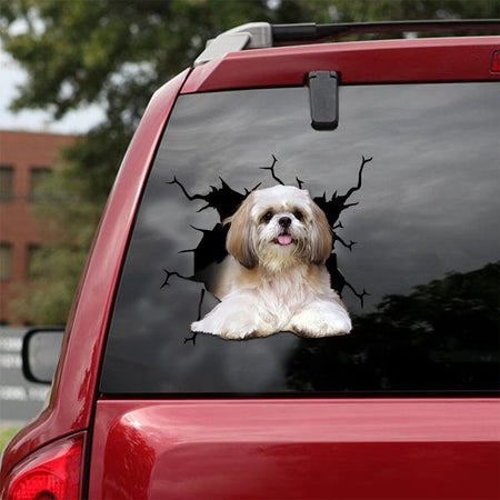 Shih Tzu Crack Sticker Emoji Funny Birthday Memes Vinyl Sticker Maker Christmas