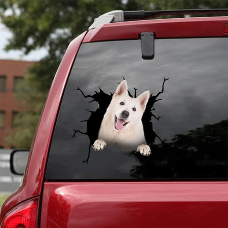 German Shepherd Crack Bumper Sticker Pretty Water Bottle Labels Dads Fathers Day Gifts