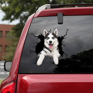 [da0372-snf-tnt]-siberian-husky-crack-car-sticker-dogs-lover