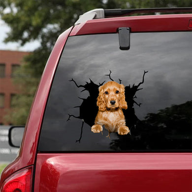 [sk0528-snf-tnt]-cocker-spaniel-crack-car-sticker-dogs-lover