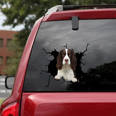 [sk0529-snf-tnt]-english-springer-spaniel-crack-car-sticker-dogs-lover