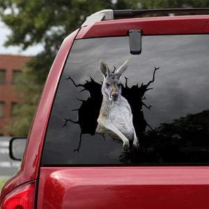 [da1024-snf-tnt]-kangaroo-crack-car-sticker-animals-lover