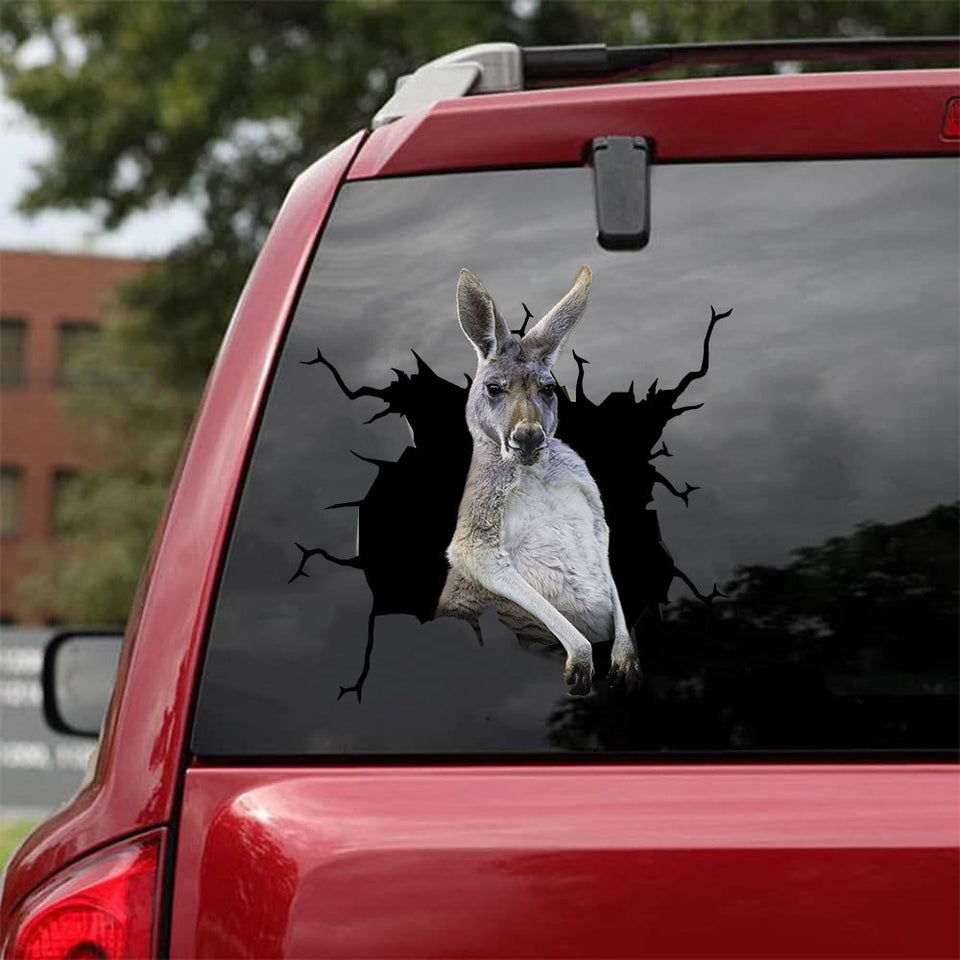 [da1024-snf-tnt]-kangaroo-crack-car-sticker-animals-lover
