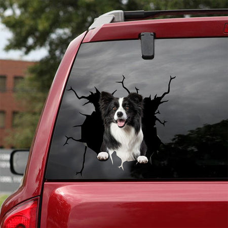 Border Collie Crack Sticker For Back Window Wiper Nice Window Decals Valentines Day Gifts