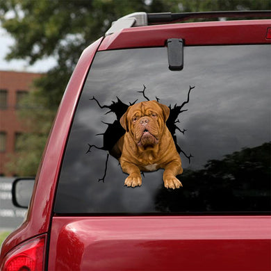 [ld1135-snf-lad]-dogues-de-bordeaux-crack-car-sticker-dogs-lover