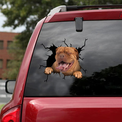 [ld1142-snf-lad]-dogues-de-bordeaux-crack-car-sticker-dogs-lover